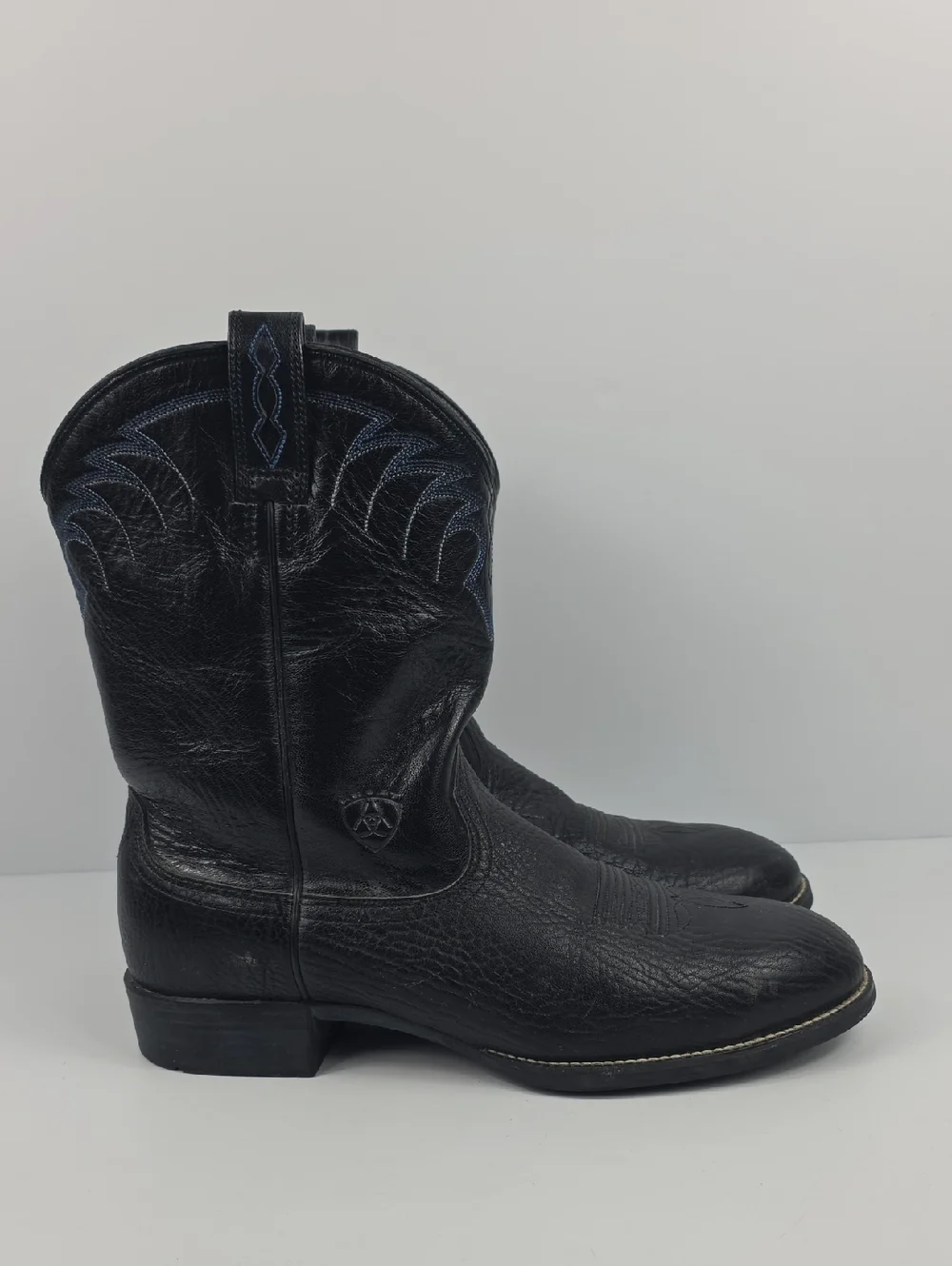 Ariat 11 Inch Black Leather‎ Western Cowboy Boots Men's Size 10.5 EE